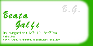 beata galfi business card